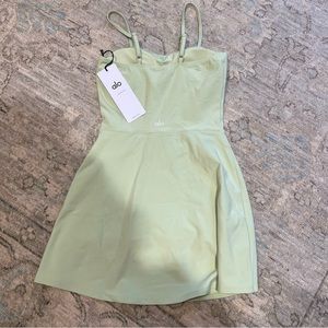 Alo Yoga Alosoft Courtside Tennis Dress in Iced Green Tea